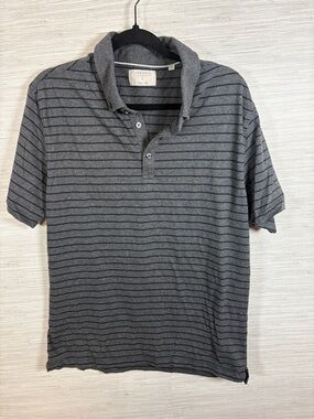 Linksoul Charcoal Gray Striped Polo
